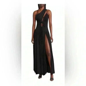 NEW Harbison Moonbeam Cutout Black Jersey Maxi Dress XL.